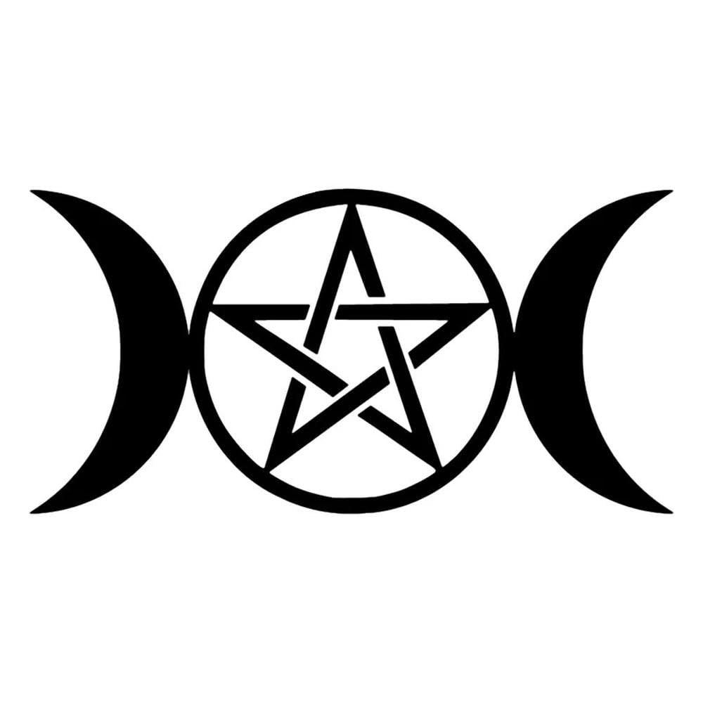 Car Stickers Vinyl Decal Triple Moon Goddess Wicca Pentacle Motorcycle Decorative Accessories(Black)