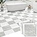 30-Pack Peel and Stick Vinyl Floor Tile Polish 12x12 inch, Strong Adhesive Vinyl Flooring Plank for Bathroom, Renters, Kitchen, Light Grey&White Marble (15 per Color)