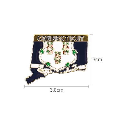 Image of State Shaped Map Lapel Metal Pin Enamel Brooch Keepsake Beautifully Designed for Backpack Hat