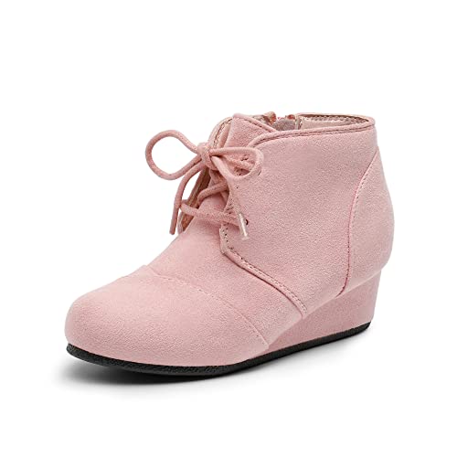 DREAM PAIRS Girls Low Wedge Heel Booties Side Zipper Ankle Boots Toddler/Little Kid/Big Kid 11 Little Kid Taupe