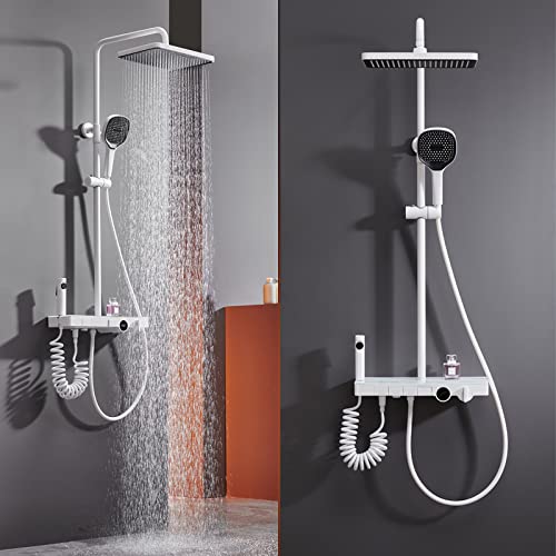 Ensemble de robinet de douche à effet pluie au design mural épuré - 3