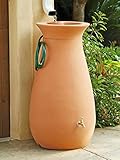 Gardener's Supply Company 65 Gallon Rainwater Collection Urn | Rain Barrel Storage for Rainwater | Eco Friendly Outdoor Rain Catcher & Container | Hose Included | Brass Spigot | Removable Top