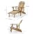 Christopher Knight Home Hayle Outdoor Stained Reclining Acacia Wood Adirondack Chair with Footrest, 67 "W x 29.25 "D x 28.75 "H, Natural Brown