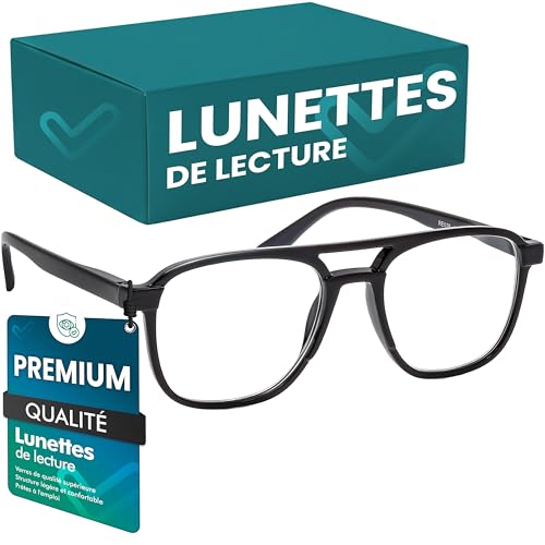 BRILO Lunettes de Lecture Style Aviateur (Mixte) – Loupes de Vue pour Homme et Femme – Système Flex Anti-Pression – Verres Haute Qualité – Couleur...