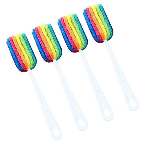 Image of gofidin 4PCS Cleaning Bottle Washer Coffee Cup Cleaning Colorful Sponge Cleaner Cup Washing Brush Long Bottle Brush