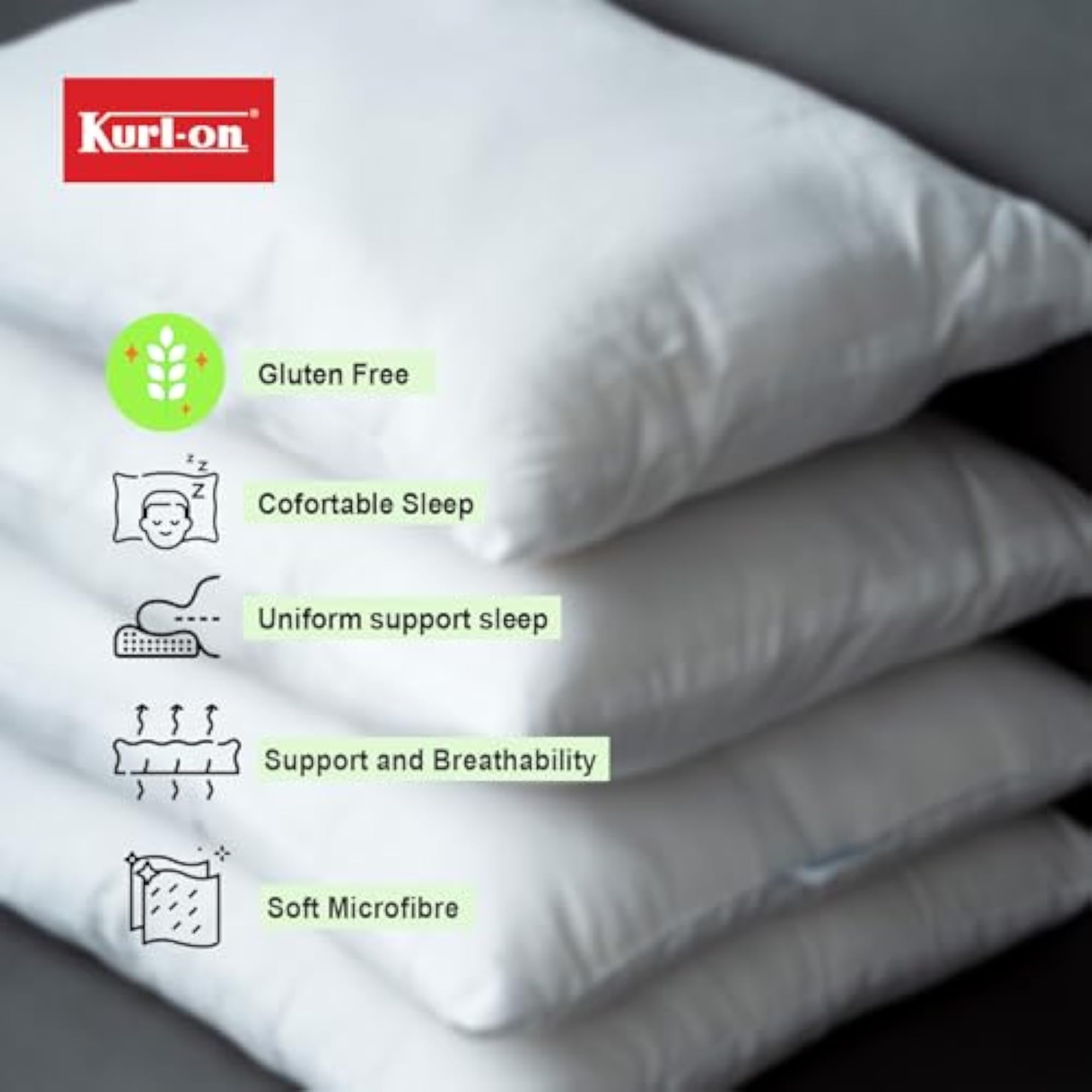KURLON Pillows | Fiber Pillows with Knitted Fabric