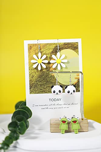 30 Pairs Cute Summer Earrings Weird Earrings Drop Dangle Earrings Frog Panda Goldfish Water Bottle Strawberry Mushroom Butterfly Cloud Flowers Dinosaur Egg Earrings for Women3