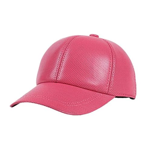 RY991 Winter Woman Real Leather Cool Baseball Caps Men Small Dots Suede Hip-Hop White/Pink/Red Thin Hats Dad Truck3