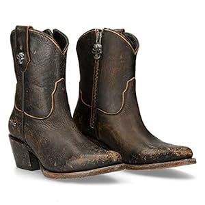 NEW ROCK Dames Cowboylaarzen Jeans Hoge Western Cowboy Vintage Bruin Moka Brown Woman Boots Texas M.WSTM006-S2