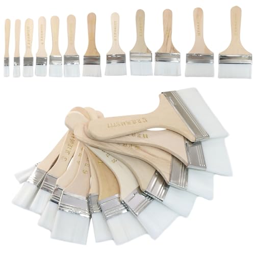 Zorfeter Set de 12 Pinceles para Pintura Artística, Blanco, Números 1-12