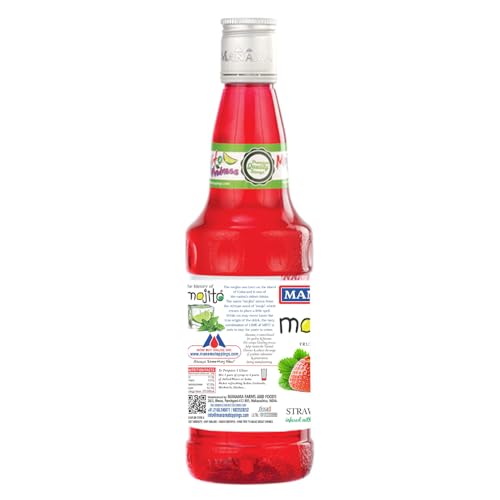 Image of Manama Strawberry Syrup | Mixer for Mocktails, Cocktails, Drinks, Juices, Beverages | Non Alcoholic Mix 750ML Bottle