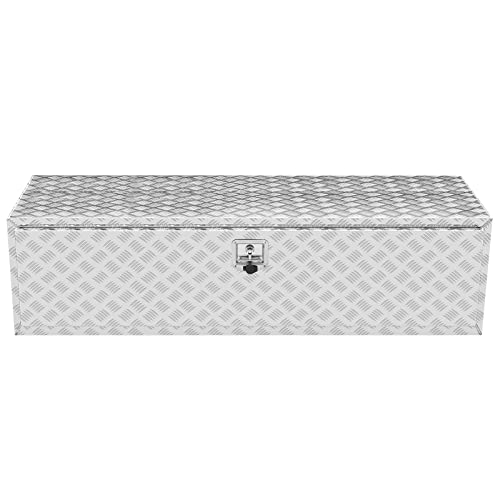 Vevor Underbody Truck Box, 60"×24"×24" Pickup Storage Box, Heavy Duty Aluminum Diamond Plate Tool Box With Lock And Keys, Waterproof Trailer Storage Box With T-Handle Latch For Truck, Van, Trailer #TOP7