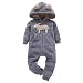 Sharemen Baby Boys Girls Thicker Grid Jumpsuit Hoodie Romper Outfit Bodysuit