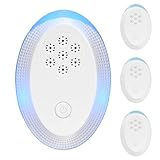 vsshe Repelente de plagas ultrasónico, paquete de 4, potente repelente de roedores para interiores, control para ratones, mosquitos, arañas, cucarachas, hormigas, insectos, pulgas y otras plagas