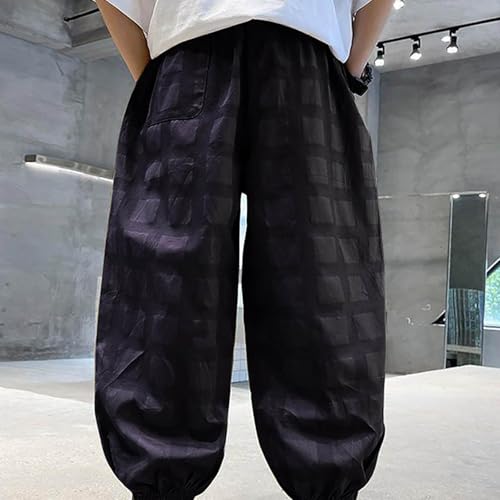 Boys Cargo Pants Casual Elastic Waist Pull On Baggy Trousers Soft Comfy Fashion Lounge School Pants for Boys 8-14Y2