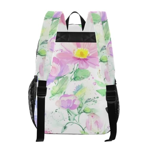 Watercolor Wildflowers Pastel Clear Backpack Women Cute Boys Backpacks for Girls Approved See through Bag3