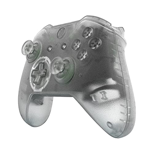 Image of WPS Matte Case Housing Full Shell Set Faceplates + ABXY Buttons + RB LB Bumpers + Right /Left Rails for Xbox One S Slim (3.5 mm Headphone Jack) Controllers (Transparent Clear)