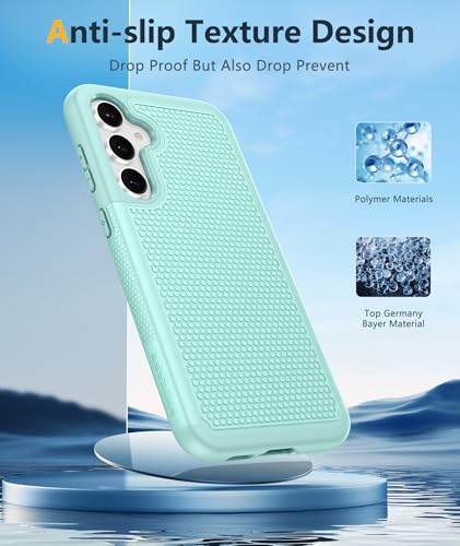 Image of FNTCASE for Samsung Galaxy S23-FE Case: Dual Layer Protective Heavy Duty Cell Phone Cover Rugged Full Body Drop Protection Military Grade Shockproof Phone Case (Mint Green)