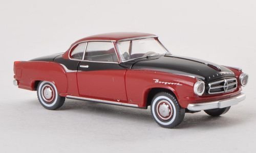 Preisvergleich Produktbild Borgward Isabella Coupé, dunkelrot / schwarz, Modellauto, Fertigmodell, Wiking 1:87