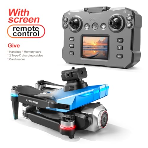 RC Drone with Screen Display Remote Control, 1080P Dual Camera, Speed Adjustment, Altitude Hold, One-Key Takeoff, 3D Flips, 2 Batteries, Hovering, Brushless Motor, APP Control, Plane Copter, LED Lights, Adult Beginners FPV Quadcopter Airplane Helicopter - Image 5