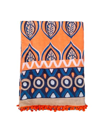 SUN & SURF Paréo avec éponge imprimée plume tendance 90 x 170 cm double texture - Serviette résistante de plage, soleil et piscine