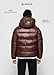Burocs Glossy Puffer Jacket - Brown - Oversized Herrenjacke - verstellbare Kapuze - glänzendes Material - Innentasche, Größe:S, Farbe:Chocolate Brown