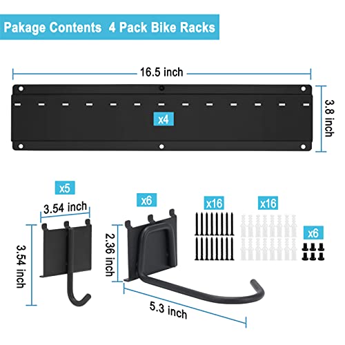Hemou Bike Storage Rack, Wall Bike Rack For Garage,6 Bike Racks And 6 Helmets Hooks,Heavy Duty Adjustable Vertical Bike Hangers For Garage Home Indoor Holds Up To 500Lbs #TOP6