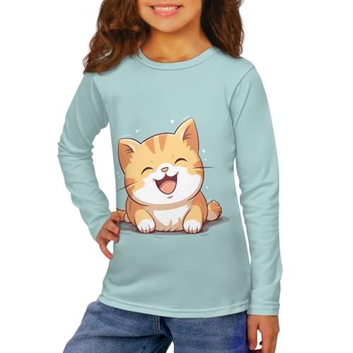 Image of Long Sleeve Shirts for Girls Casual Crewneck Tops Fall Winter Outfits for 3-16 Years Old