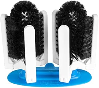 KissKleen Glass Cleaner Brush - Bar and Restaurant Commercial Glass Washer Brush for 2 Glasses - Wine Glass, Bottle, and Cup Washer to Remove Water Spots & Stains