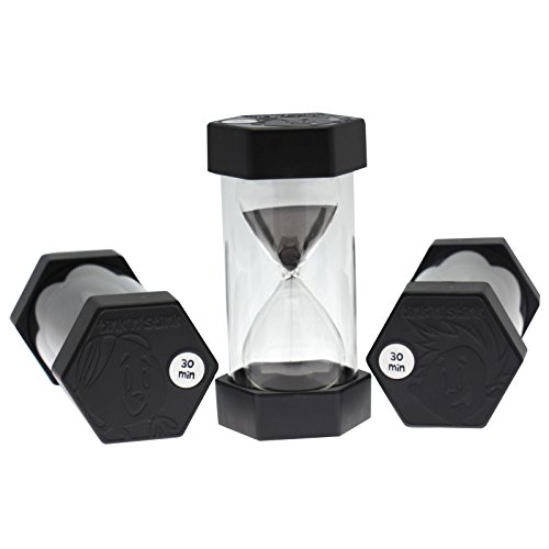 Tink n Stink Large Sand Timer 30 Minute Black Hourglass with Robust End Caps Quiet Time Management Classroom Exams Meetings Exercise Therapy