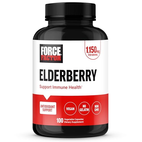FORCE FACTOR Elderberry Capsules, Immunity Supplement and Antioxidants Supplement for