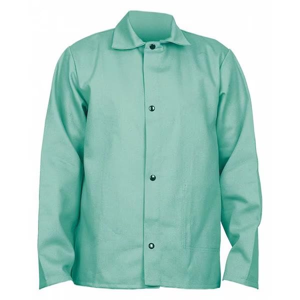 MOLLIFII Welding Jacket, Cotton, Green, 6X, Mfr: 6230366X-A