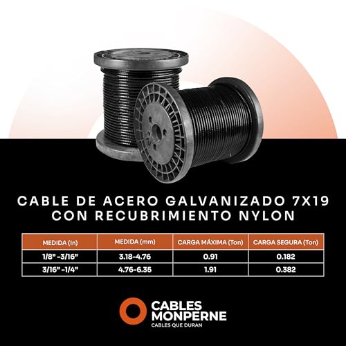 Cable de acero galvanizado de 1/8 19 cable de acero galvanizado de 1 8 marca CABLES MONPERNE (3)