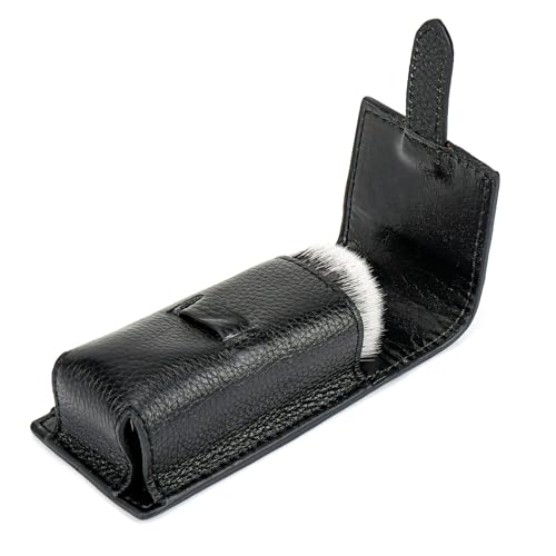 Linkidea Travel Shaving Brushes Storage Case, Portable Shaver Brush Organizer Bag, Shaving Brush Travel Holder for Standard Shave Brushes (Black)