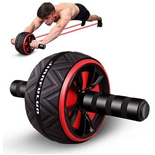 腹筋ローラー 【最新進化版】 アブローラー アブホイール エクササイズウィル エクササイズローラー スリムトレーナー 超静音 取り付け簡単 膝マット付き 腹筋トレ 自宅用 耐荷重280kg (黑+赤) 5枚目