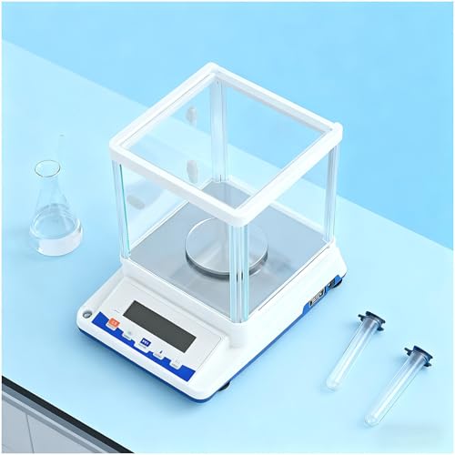 SHEUAO Bascula Precision 0.001g/0.0001g,Balanza Analítica Digital con Función De Cómputo De Piezas,Incluye Plato De Pesaje,Pesas De Calibración Y Protector contra El Viento 0.001g/310g