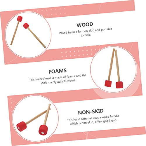 4 piezas de mazos de percusión para bombo con cabeza de espuma, accesorios para bandas escolares y de marcha miniatura 4