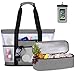 Borsa Mare Rete Donna Grande - Borse Spiaggia Impermeabile Estive con Staccabile Borsa Frigo Termica Famiglia Tracolla Shopper Tote Bag per Shopping Viaggio Picnic