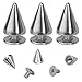 100 Pairs Cone Spikes Screwback Studs,Metal Bullet Cone Spikes, 7x10mm Metal Spikes Studs, for Punk Rock Style Clothing Belt Shoe Bag Dog Collar DIY Leather Crafts,Silver