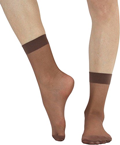 Image of ToBeInStyle Women's Pack of 6 Trendy Sheer Nylon Crew Sock Stockings