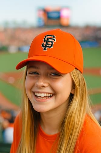 Gorra deportiva ajustable naranja para niños miniatura 4