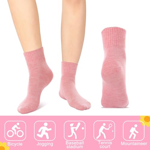 Image of Eurzom 10 Pairs Socks Womens Crew Elastic Ankle Length Cotton Socks Aesthetic Cute Lightweight Low Cut Gifts for Women