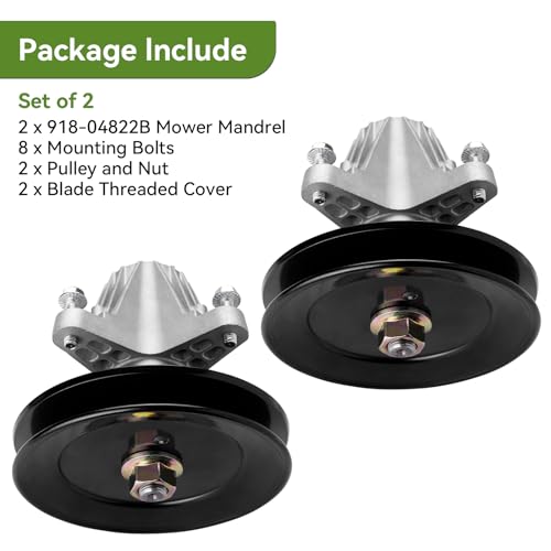 ranwin 918-04822B Spindle Assembly Fit for Craftsman Cub Cad Troy Bilt Pony Bronco 42\" Deck Tractor Riding Mower, Replace 918-04822A 618-04822, Including Threaded Bolt &Hole, 2 Pack