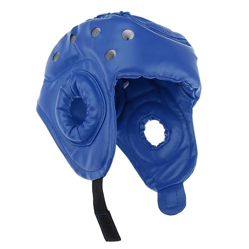 Casco de boxeo para niños y adultos, protector de cabeza azul para adultos