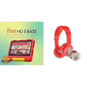 Kids Tablet Bundle: Includes Amazon Fire HD 8 Kids tablet | 32 GB | Disney Mickey Mouse & Made for Amazon Bluetooth Kids Headphones Age (3-7)