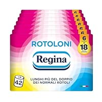 Rotoloni Regina - 42 Maxi Rotoli di Carta Igienica, 500 Fogli a 2 Veli, Lunghi Più del Doppio dei...