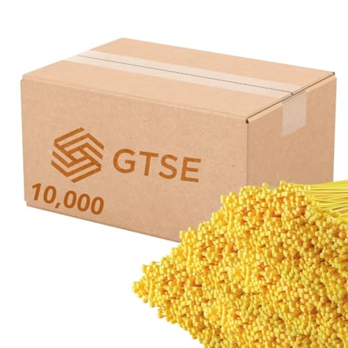 GTSE 12 Inch Yellow Zip Ties, 10,000 Bulk Pack, 40lb Strength, UV Resistant Strong Nylon Cable Ties, Self-Locking 12" Tie Wraps