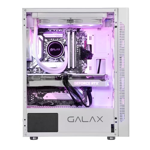 GALAX PC Case Revolution-06 (REV-06W) White Gaming Cabinet | Supports ATX, M-ATX, ITX | 4 RGB Cooling Fans | Hinged Magnetic Tempered Glass Door |... - Image 3