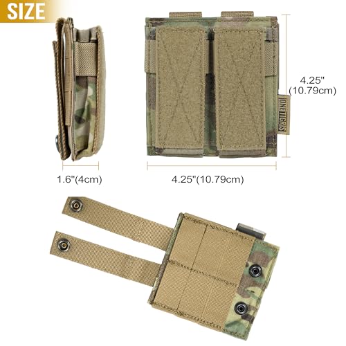Image of OneTigris Tactical Double Pistol Mag Pouch,Open-Top Molle Mag Pouch for 9mm M4 /M16 /AR /AK, Magazine Pouch with Quick Release Insert