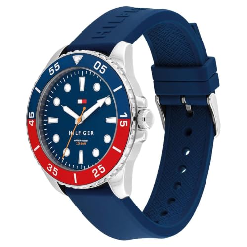 Image of Tommy Hilfiger Oceanic Quartz Analog with Blue Dial Blue Silicone Strap Watch for Men - TH1792200